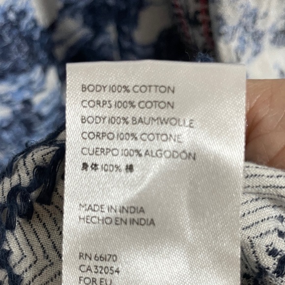 Maeve by Anthropologie Blue and White Patterned Kimono Cardigan - Picture 4 of 6